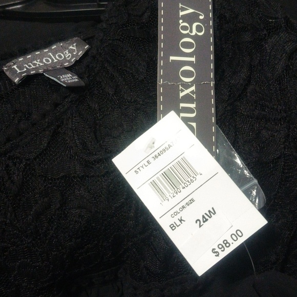 New Black Lace Midi Dress / Size 3X - Picture 6 of 6